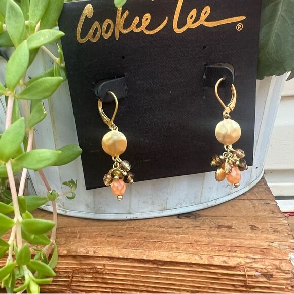 Cookie Lee Matte Gold Tone Beaded Boho Earrings - Picture 4 of 10